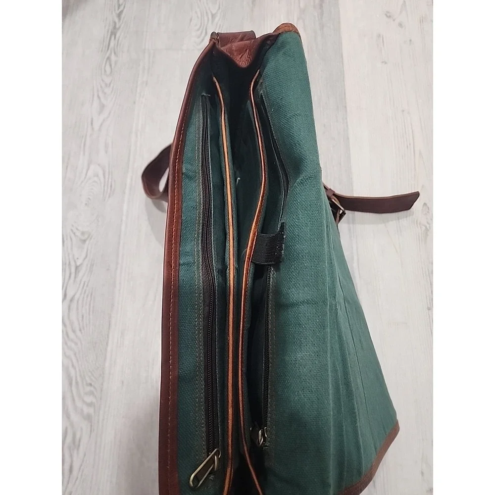 Cognac Brown Leather Portfolio/Laptop Bag Hand Made High Quality‎ With Strap